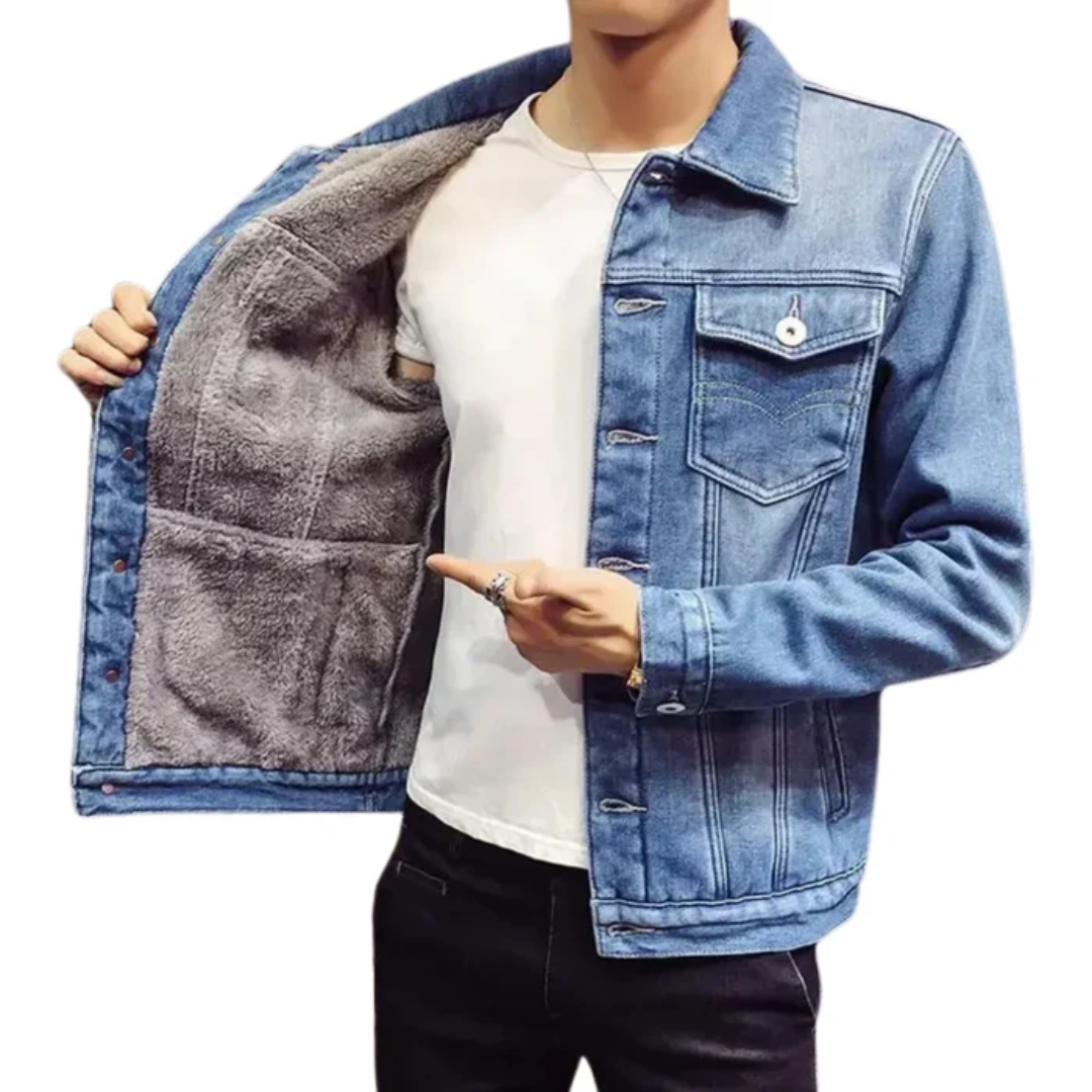 Men’s Style Fleece-Lined Denim Jacket